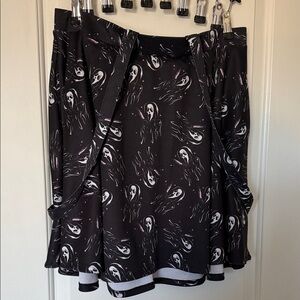Hot Topic Black and White Ghost Skater Skirt